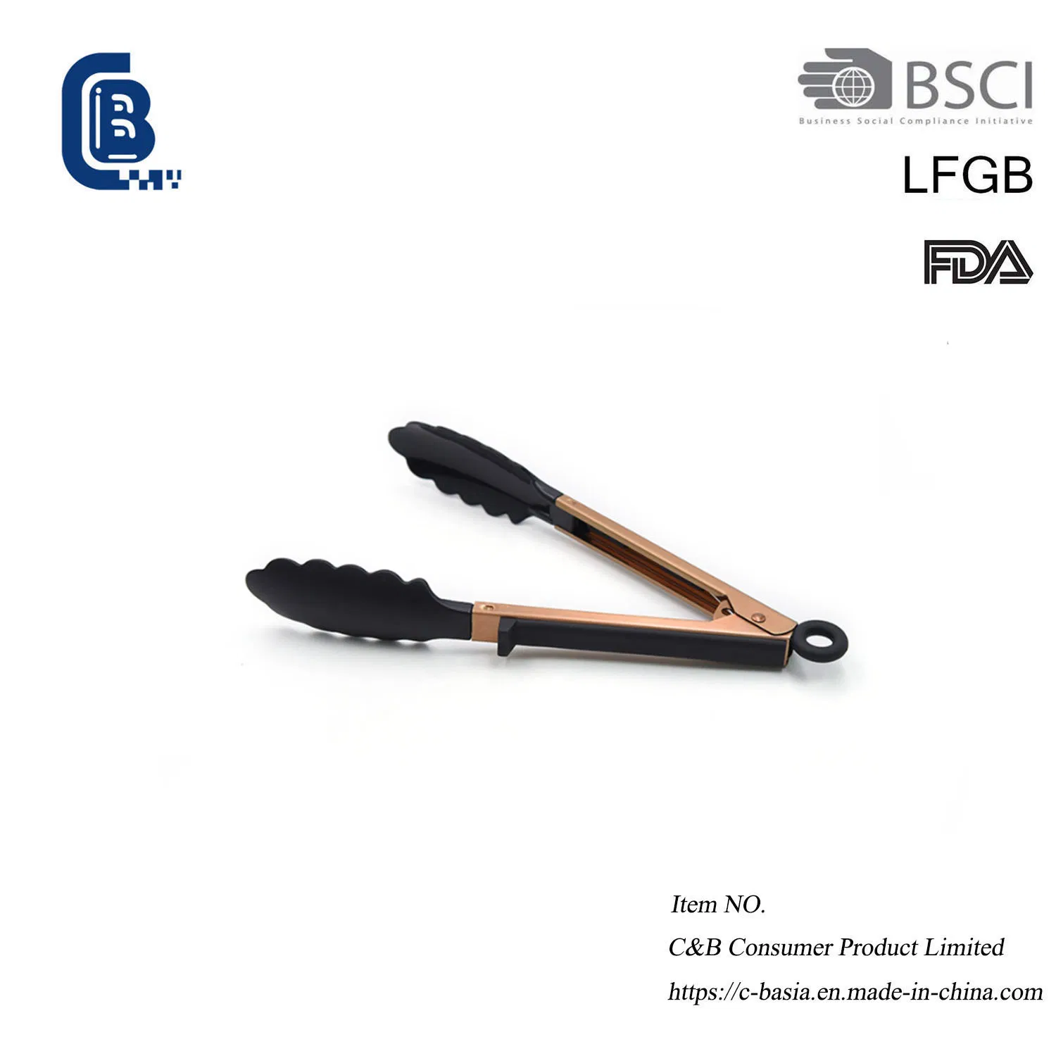 Heat Resistant Walnut Wood BBQ Grill Tongs, Sandwich Buffet Salad Serving Clip