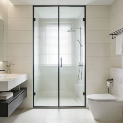 Safety Shower Enclosure Sliding Door Tempered Glass
