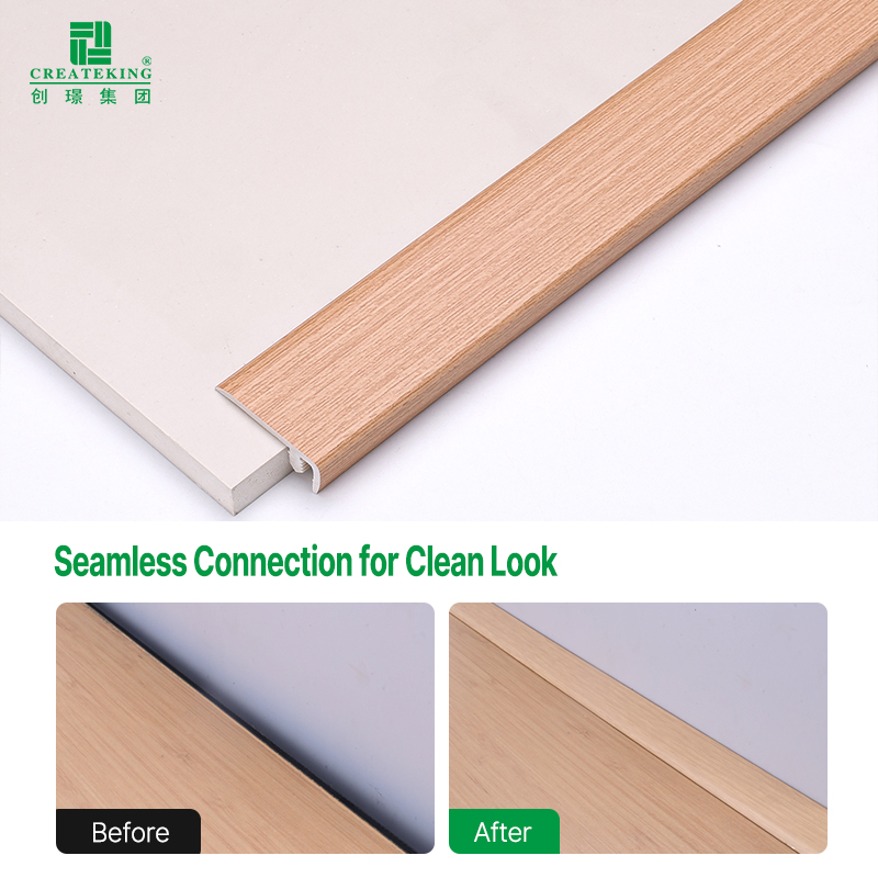 China Factory OEM Premium 30*10.5mm Wood-Grain UPVC Flooring Profiles PVC Edge Trims