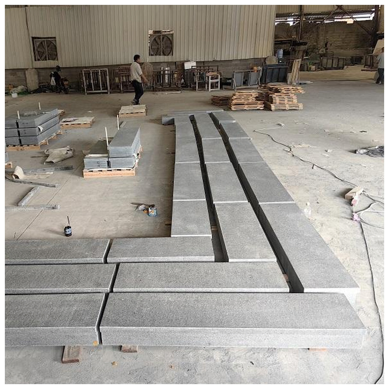 Cambodia G654 Grey Granite Flamed Curbstone