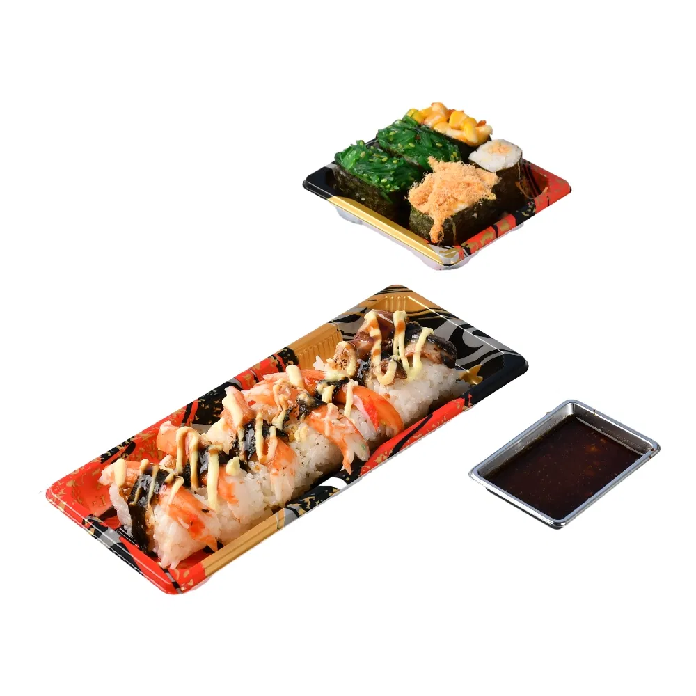 Eco Friendly Square Container Recyclable Plastic Disposable Sushi Take out Box