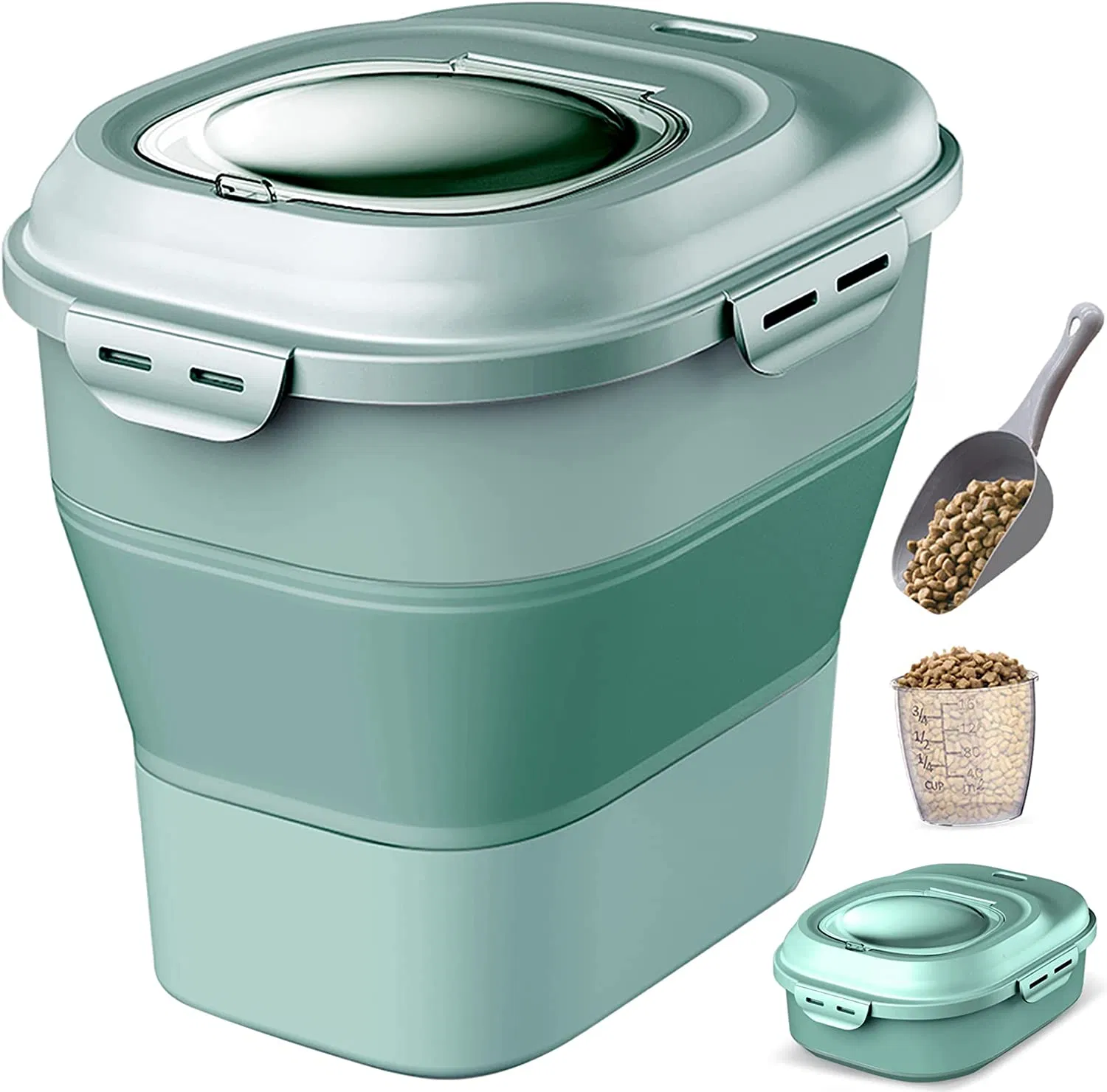 Insect and Moisture Resistant Dispenser Box with Folding Airtight Lock Cover for Rice Food Storage Containers