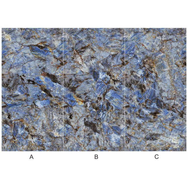 Sinterized Stone Wall Background Floor Slab Sapphire Blue 1200*2400*9 Glossy Sintered Stone for Living Room