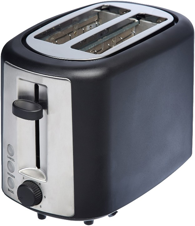 Durable Black Silver 6 Shade Settings 2 Slice Extra Wide Slot Toaster