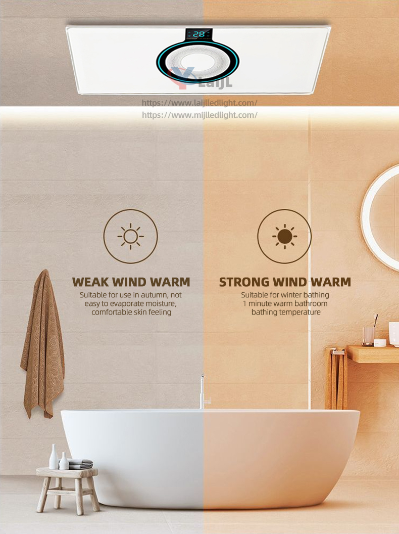 Stylish Ceiling Bathroom Heater - Portable Electric PTC with Australia Certification