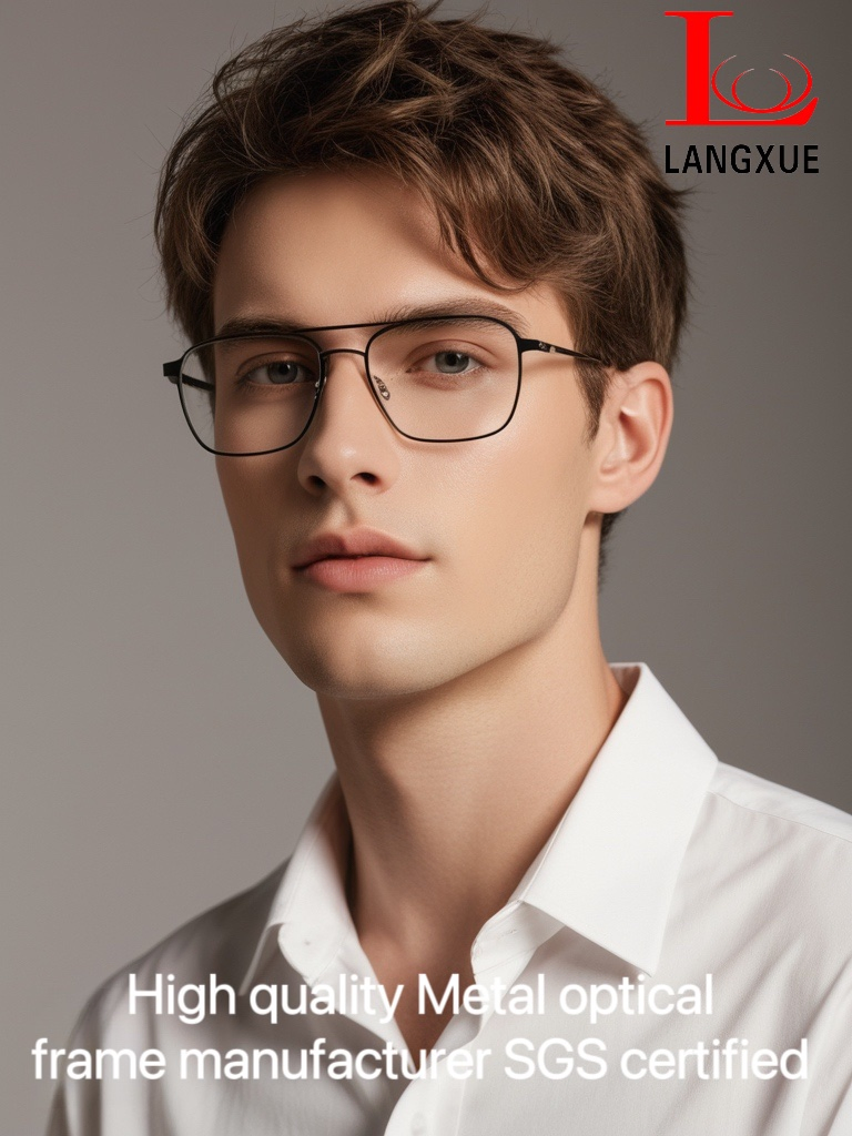 Customized High Quality Newest Fashion Trendy Metal Titanium UV400 Optical Glasses Frame Women Designer Eyeglasses Frame Anti Blue Light Eye Glasses