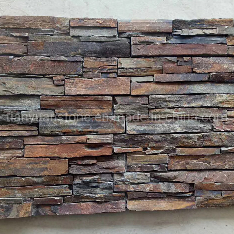 Slate Stone Cladding with Cement for Wall Decoration