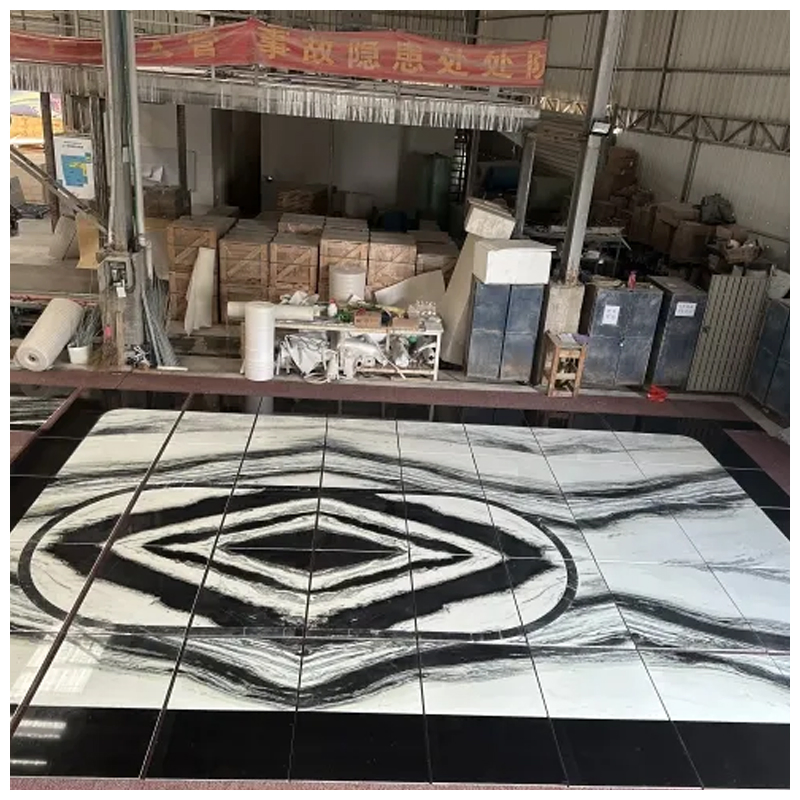 Brazilian Panda White Quartzite Bookmatched Tiles