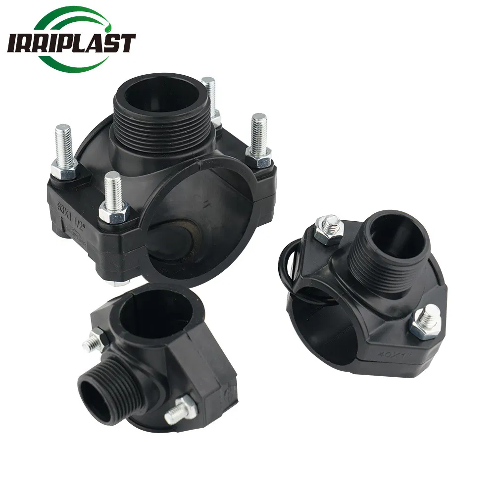 Good Quality Raw Material Axial HDPE Fitting Plumbing Irrigation Saddle with Single or Double Output