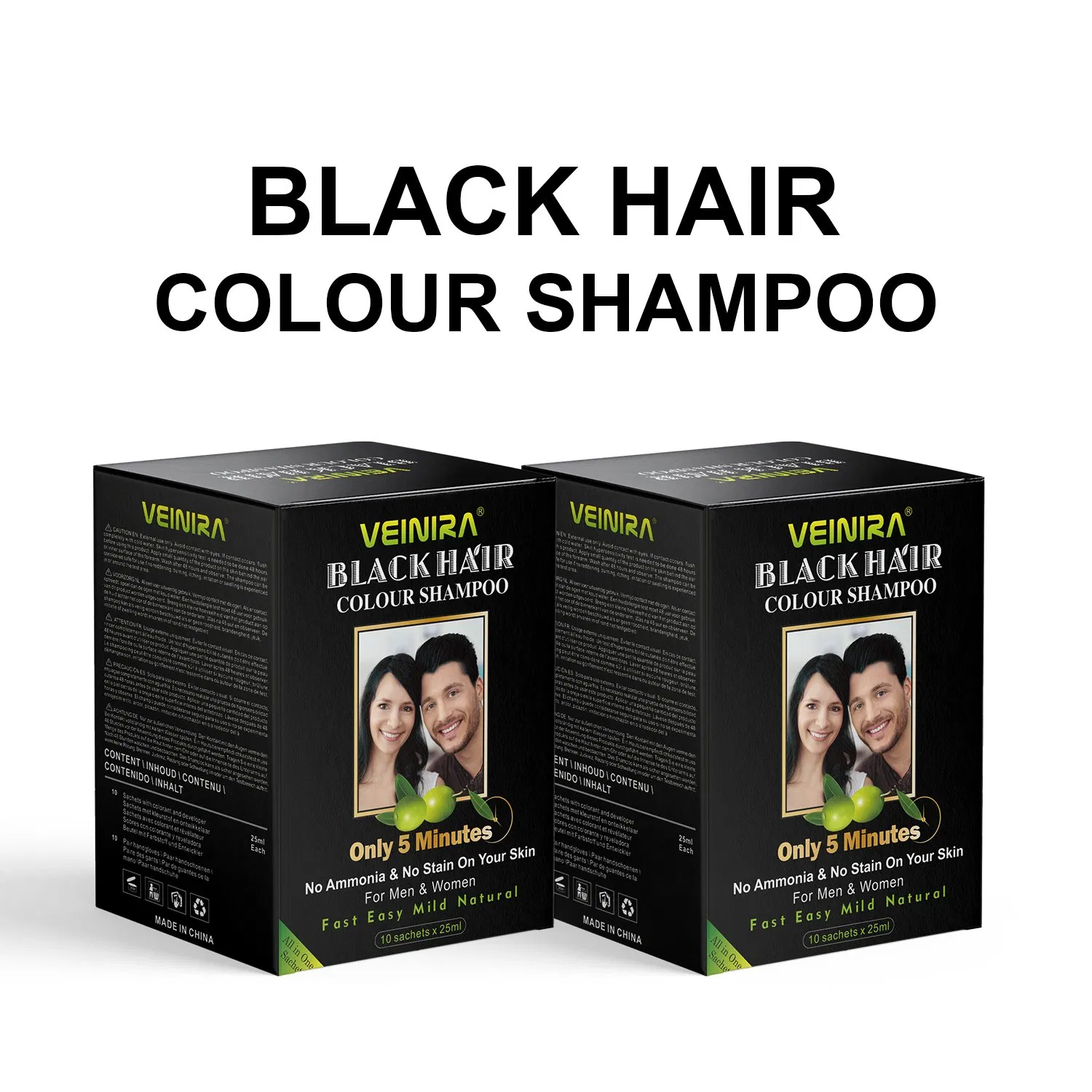 Veinira Black Brown Hair Hair Color Dye Shampoo Productos Para EL Cabello Tintes Para EL Cabello
