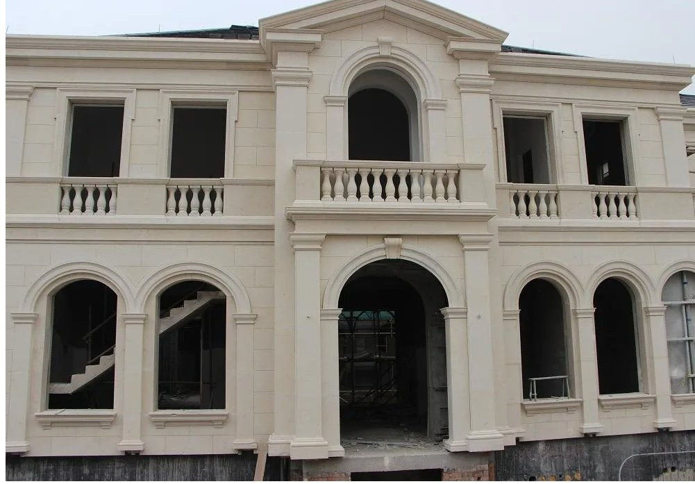 China Building Material Moca Cream Limestone Marble for Flooring Paver Tile Exterior Cladding