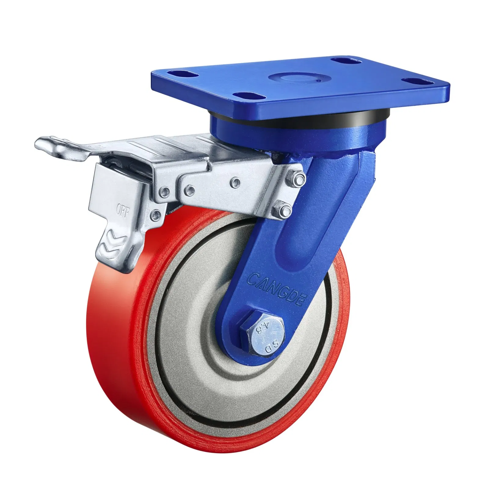 Heavy-Duty 55mm Industrial Swivel Casters with Polyurethane Wheels