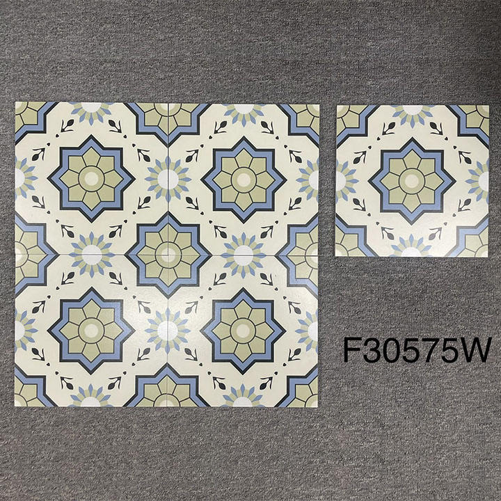 Art Green Craft with Flowers Shower Tiles Bathroom Floor and Wall Tile