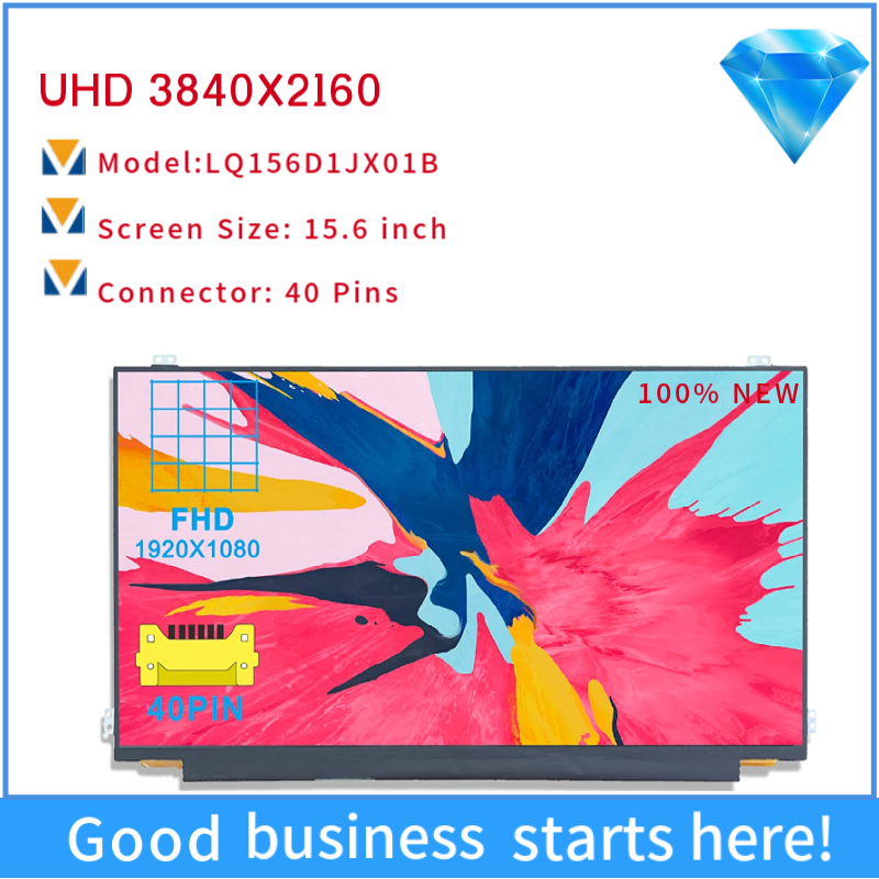 15.6 -Inch LCD Screen Display Panel Lq156D1jx01b UHD 3840X2160 Edp 40 Pins Non Touch New Replacement Laptop LCD Display