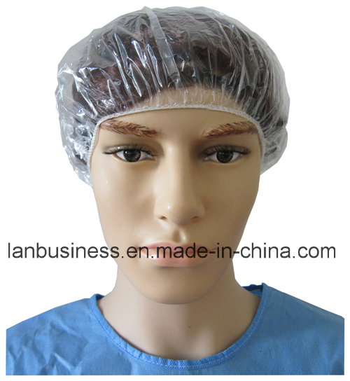 Disposable Transparent PE Shower Cap Waterproof Head Cover