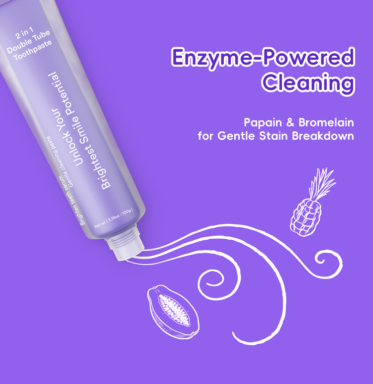 2 in 1 Double Tube 6% HP Whitening Toothpaste