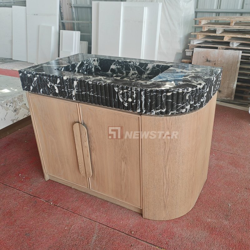 Раковина для ванной Calacatta Viola с тумбой