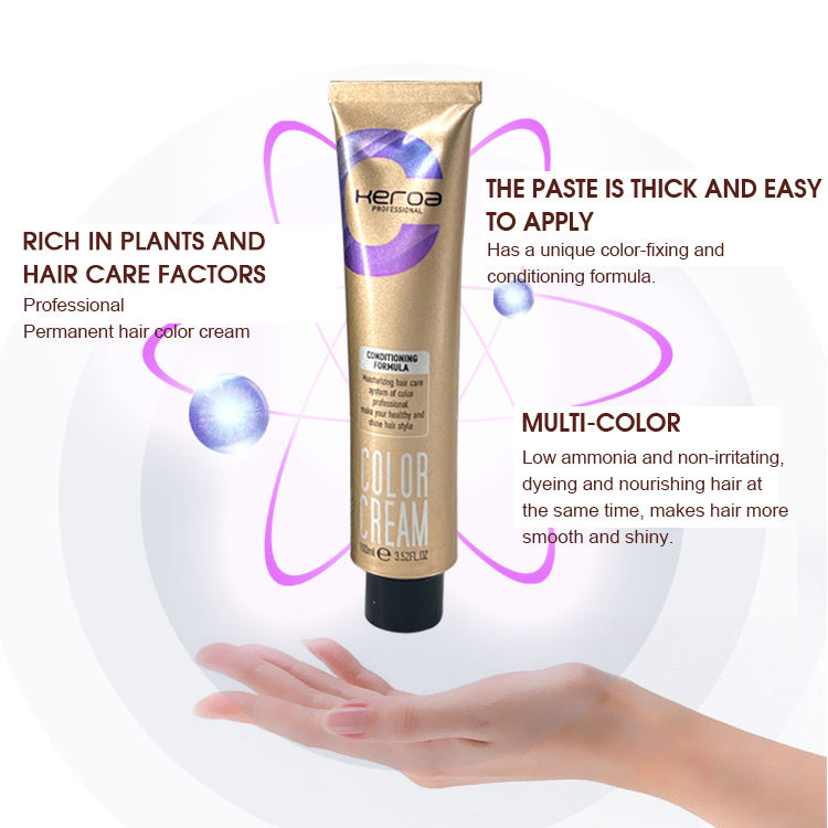 Factory Supply 52 Fashion Color Low Ammonia OEM Hair Dye Professional Natural Hair Color Cream