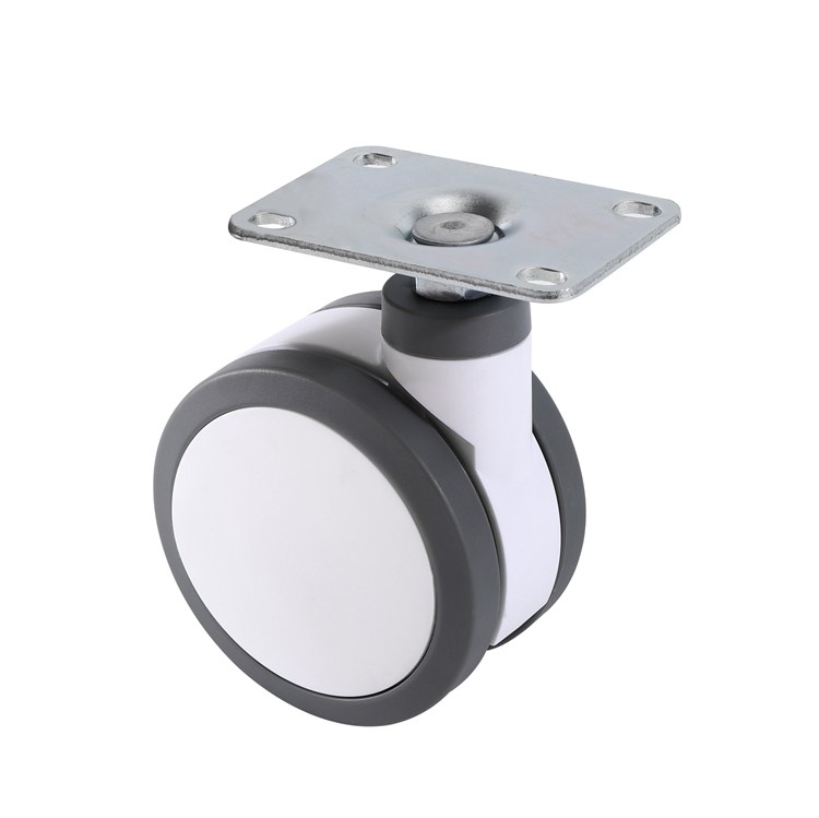 3/4/5 Inch Thermoplastic Rubber TPR Plastic Fork Plate Swivel Caster with TPR Medium Duty Hospital Bed Medical Wheel