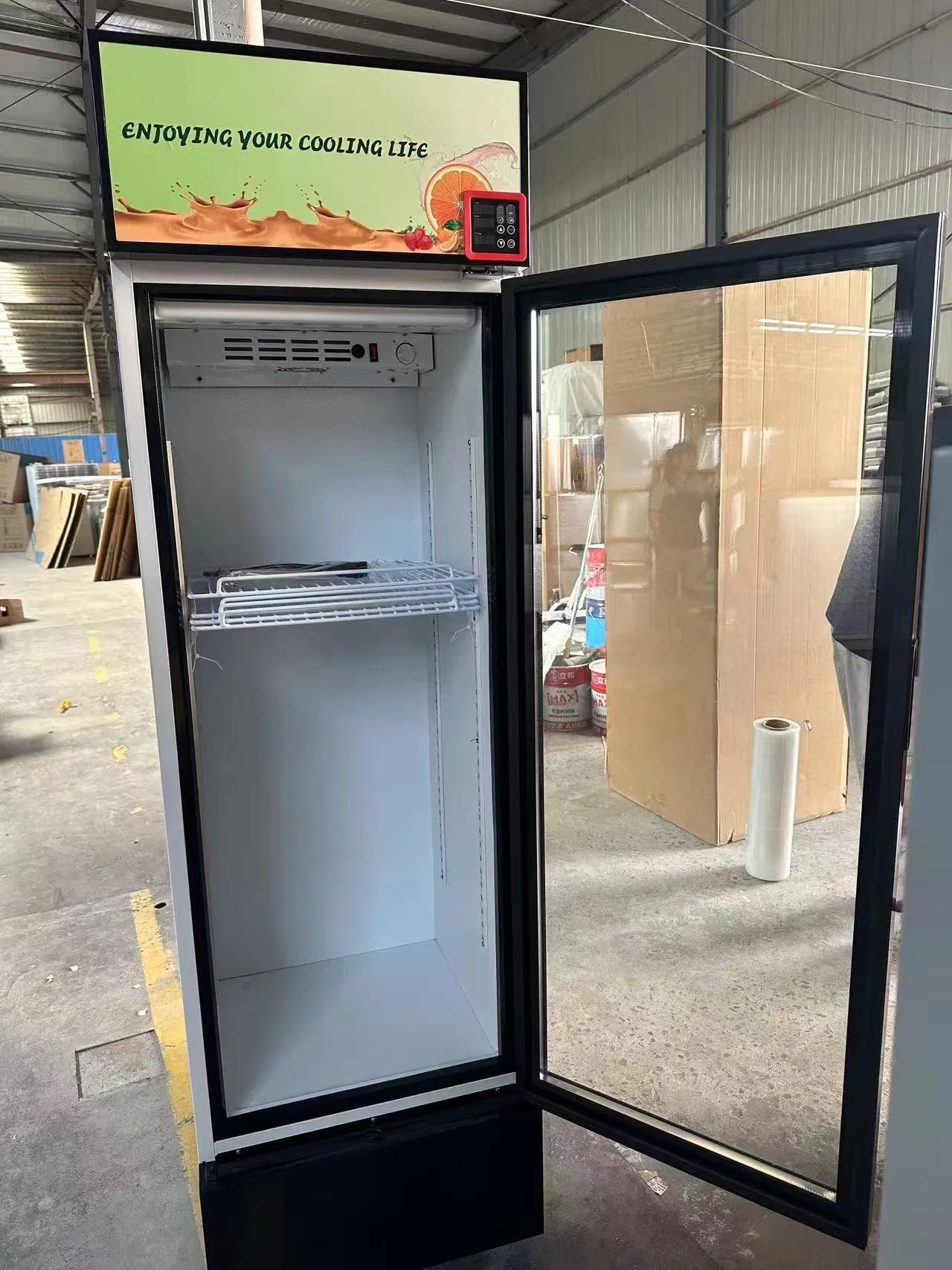 Inverter LC-218 Solar Display Cooler with One Glass Door Cabinet Refrigerator