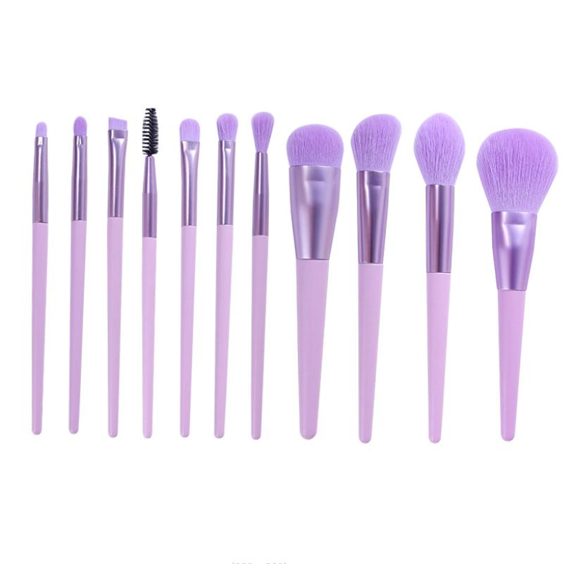 Hot Sale 11 PCS Purple Make up Brush Professional Cosmetic Brush Set for Cream Foundation Powder