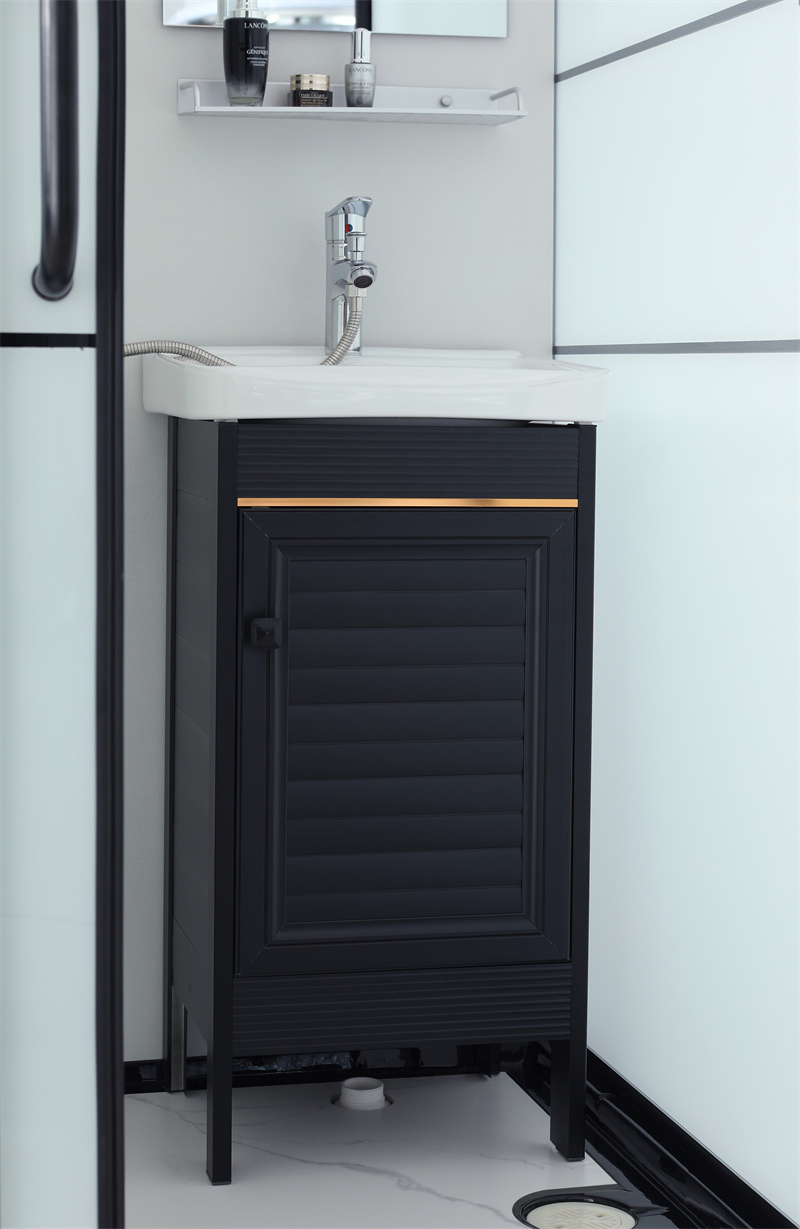 Complete Shower Enclosure with Wash Basin Cabinet and Toilet