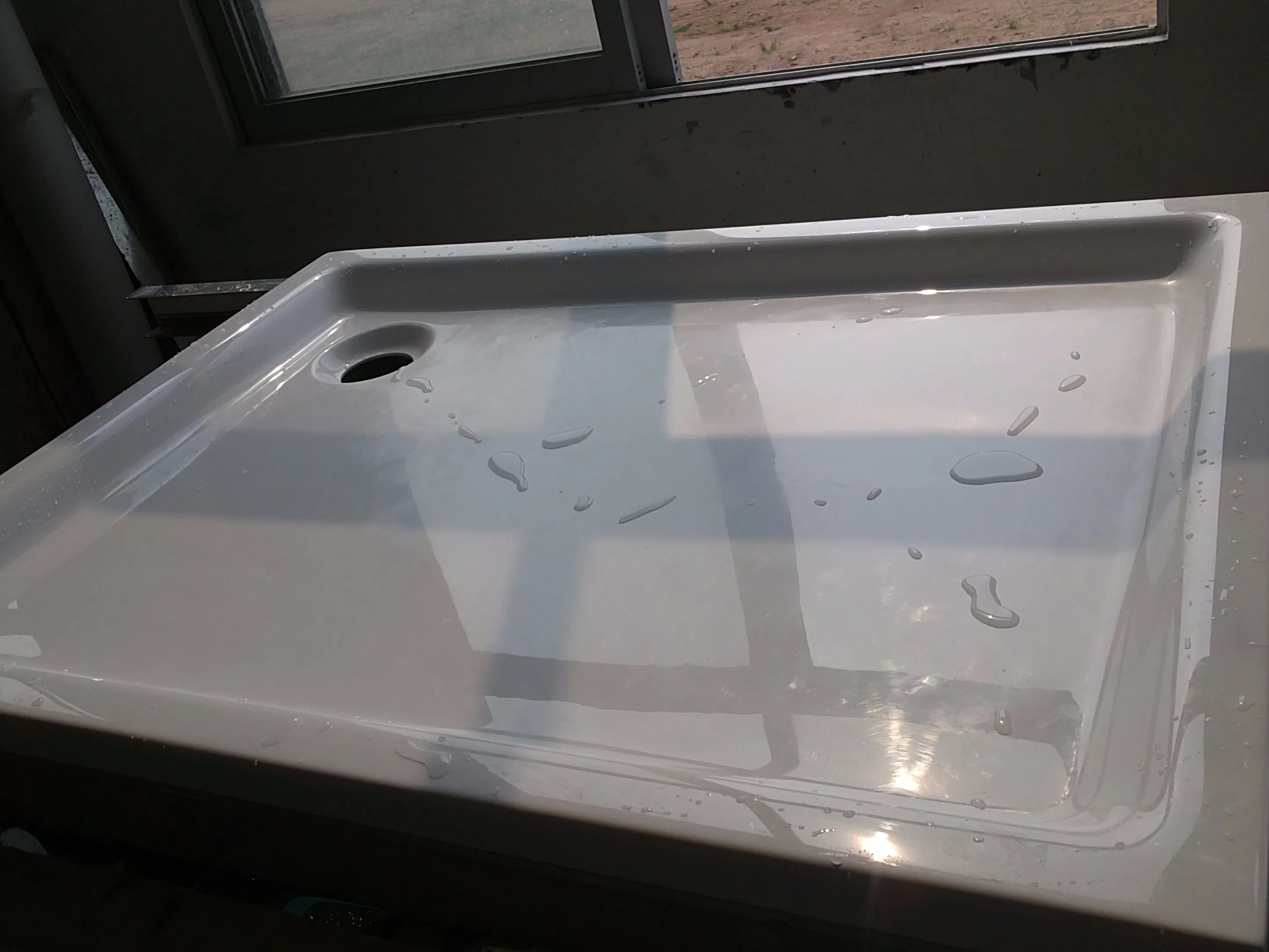 Modern Rectangular White Acrylic Shower Door Enclosure with Tray