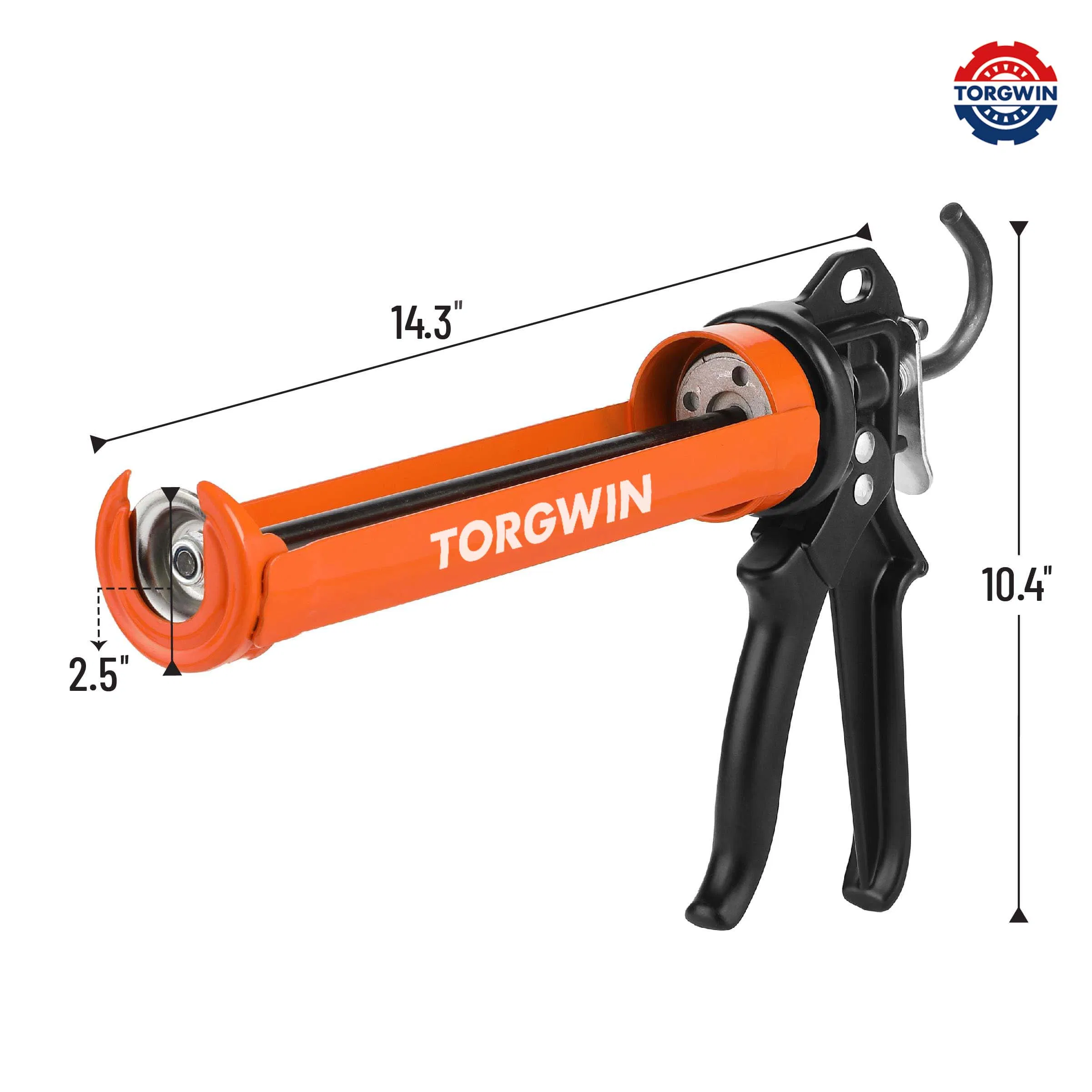 Caulking Gun, 24: 1 High Thrust Ratio, Orange, Caulking Tool Gun