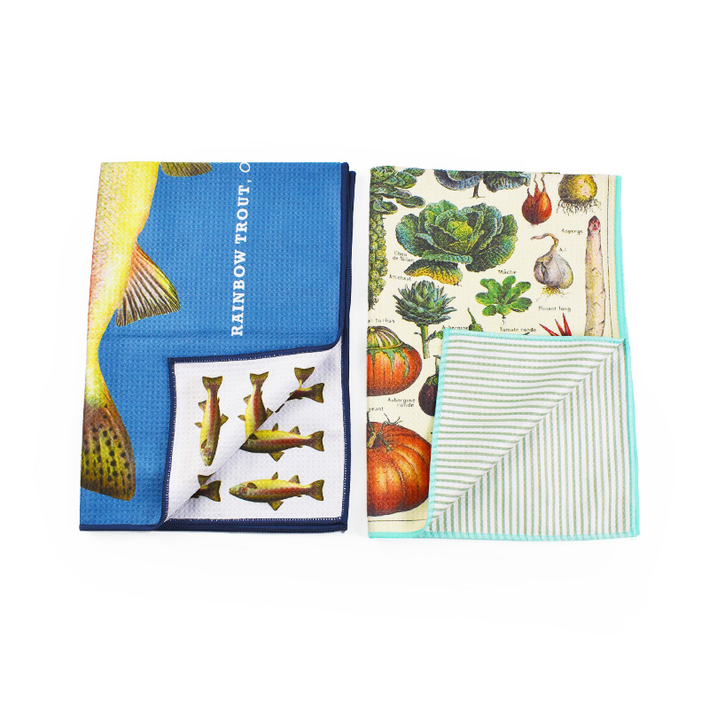 Sublimation Microifber Kitchen Towel Custom Logo Print Marry Christmas Decorative Waffle Kitchen Tea Towel