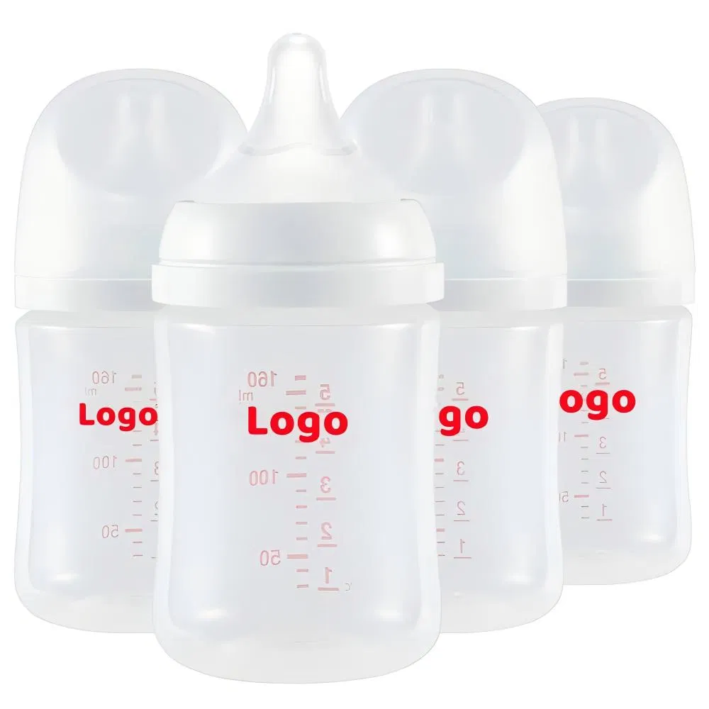 Factory Natural Feel BPA Free PP Baby Feeding Bottle Custom Wide Neck Nursing Baby Milk Bottles for New Born with Silicone Nipple