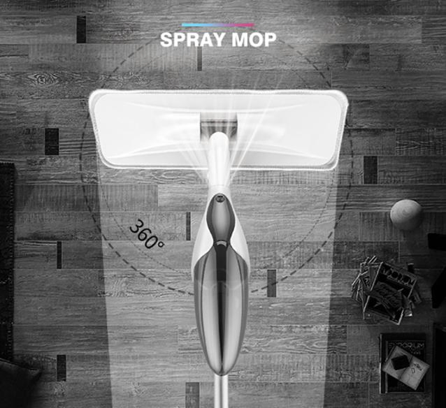 Floor Cleaning Wet Spray Mop with Refillable Bottle and Washable Microfiber Pads