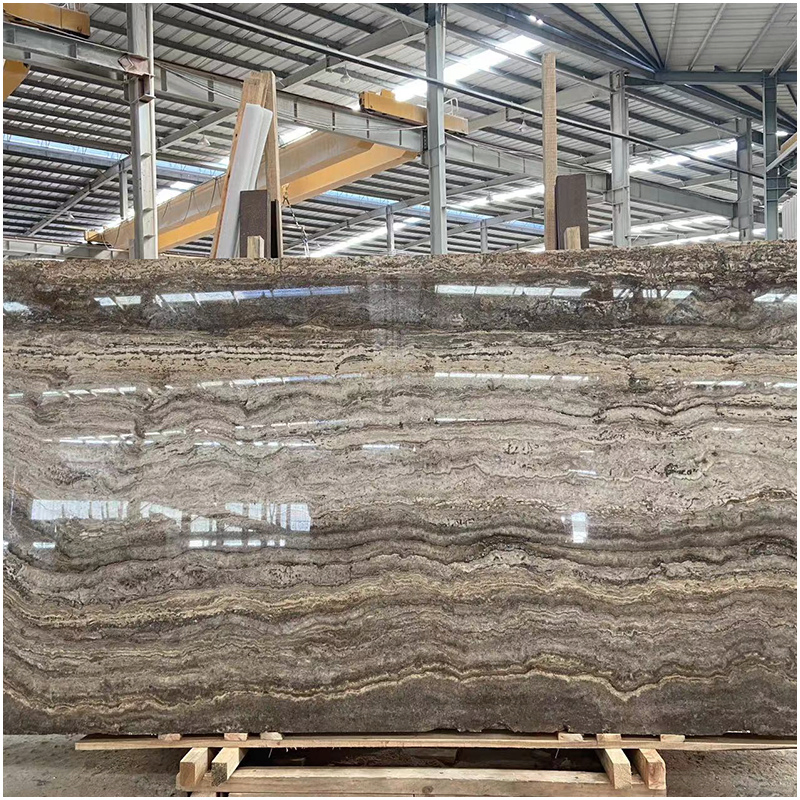 High Quality Sliver Travertine Slab Stone Table Home Decoration