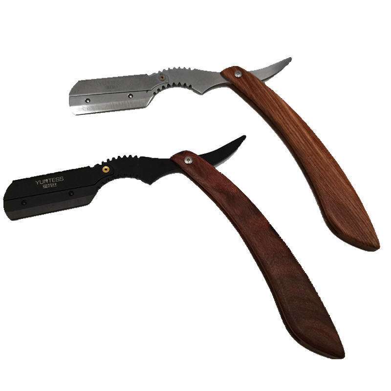 High Quality Durable Facial Man Care Wooded Handle Barber Razor Safety Straight Shaving Razor