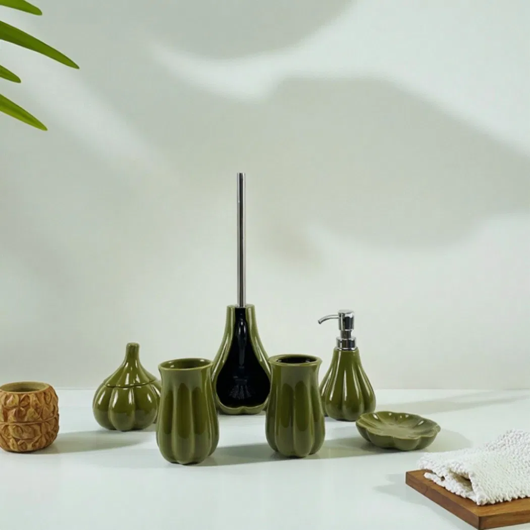 Modern Black White Polyresin Toilet Brush Holder New Design Dark Stripes Pattern Resin Bathroom Accessories Single Set