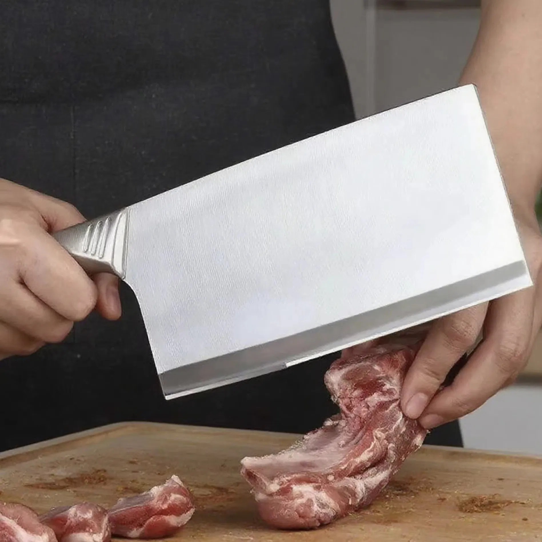 Hand Forged Butcher Knife Full Tang Bone Chopper Meat Cleaver Chef Knife with Pakka Wood Handle