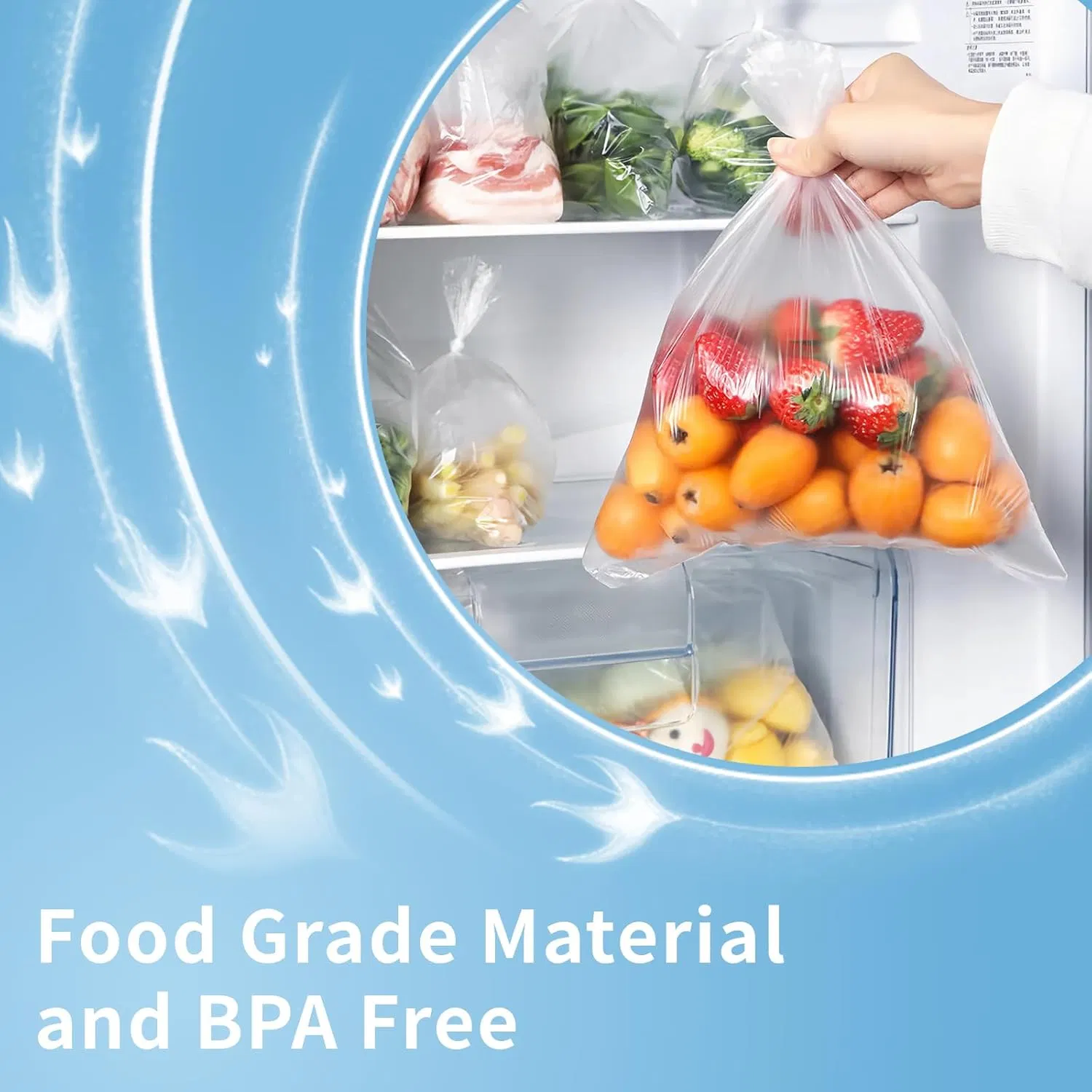 Clear Plastic Produce Bags on Roll Supermarket & Grocery Use