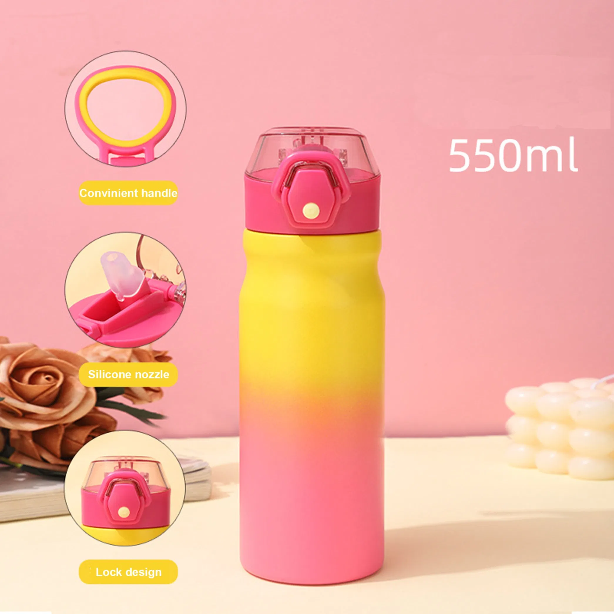 New Large Capacity Gradient Color Double Wall Stainless Steel Vacuum Flask