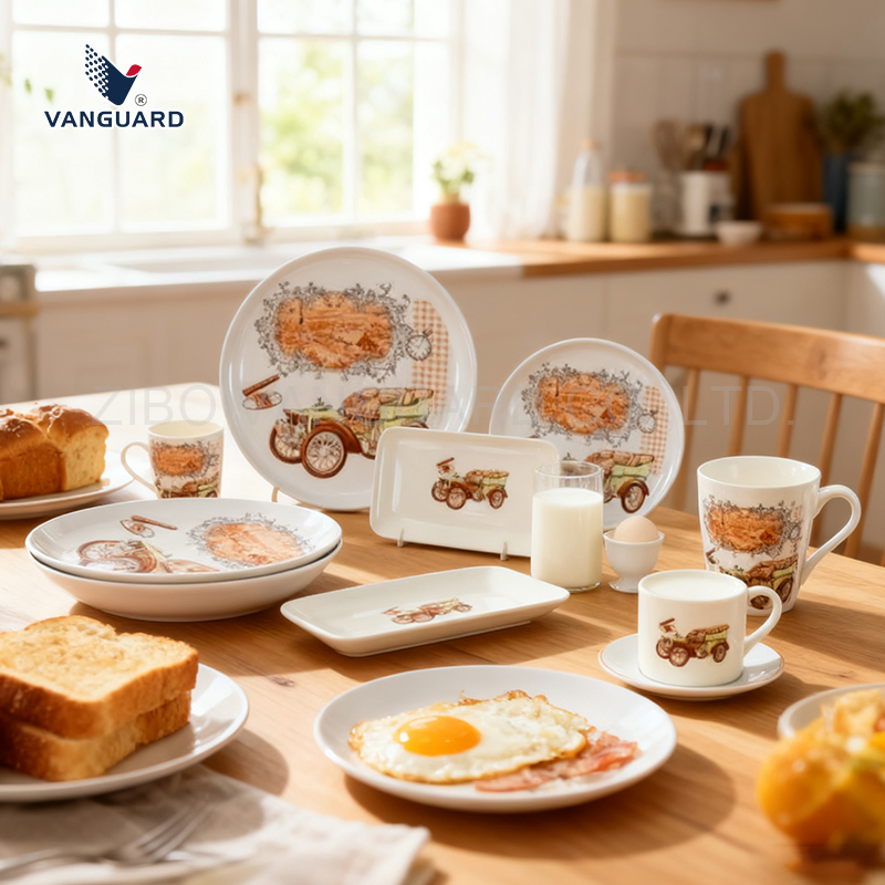 Factory Direct Porcelain Tableware Dish Set Dinnerware Set Custom Printing Dinner Set Ceramic Dining Set for Kitchen