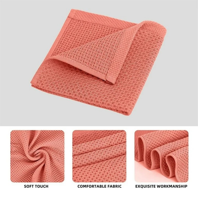 Waffle Weave Cotton Kitchen Towel Hanging Kitchen Towel Honeycomb Set Dish Towels