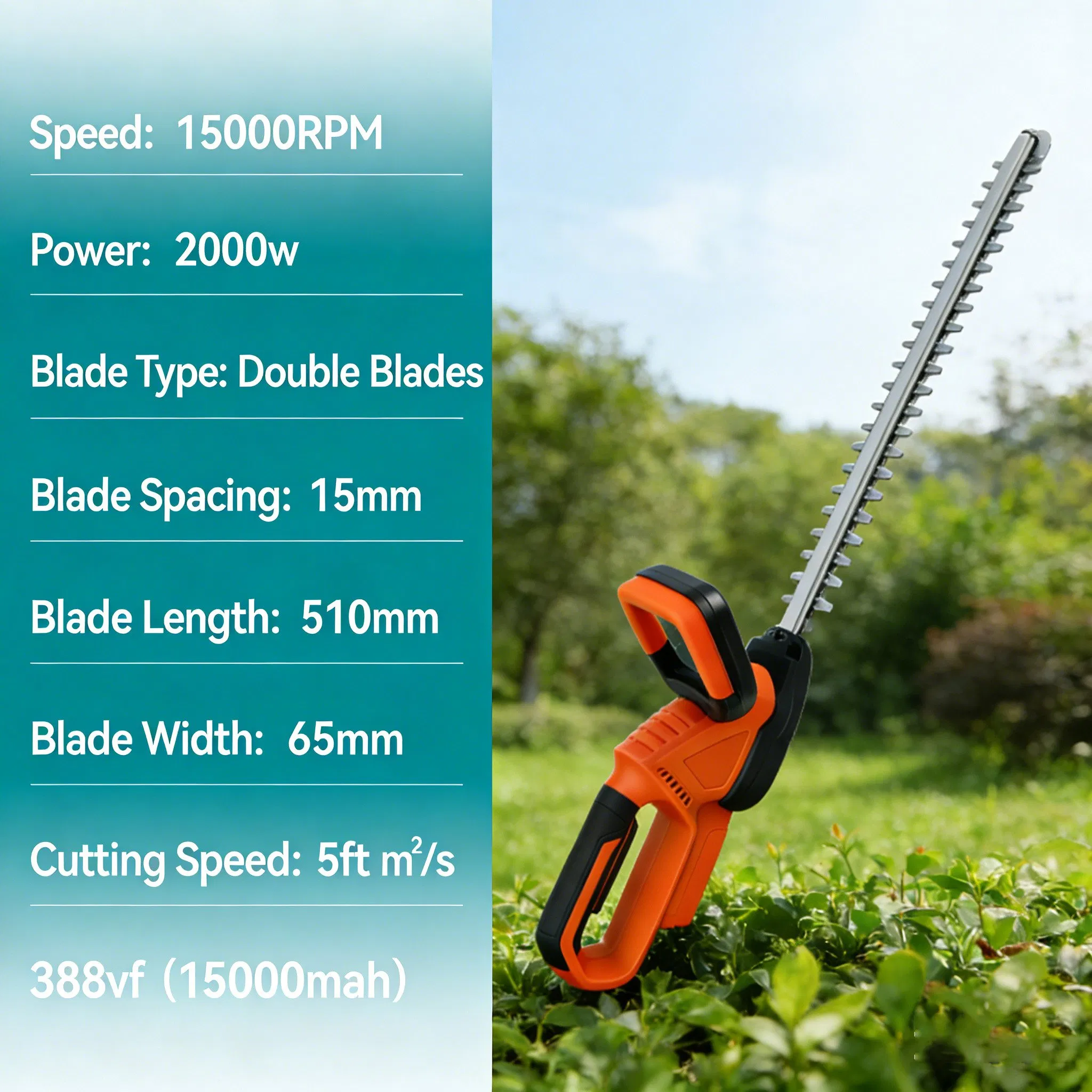 User-Friendly Electric Hedge Trimmer, Lightweight Rechargeable Home Tool for Trimming Shrubs