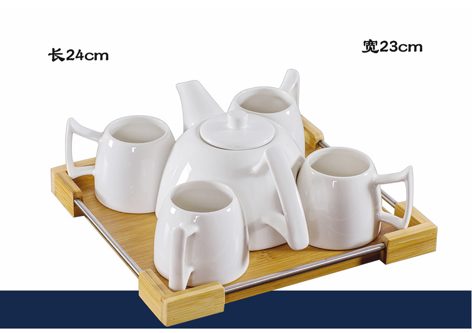 Набор керамических кружек с бамбуком, 6 шт.