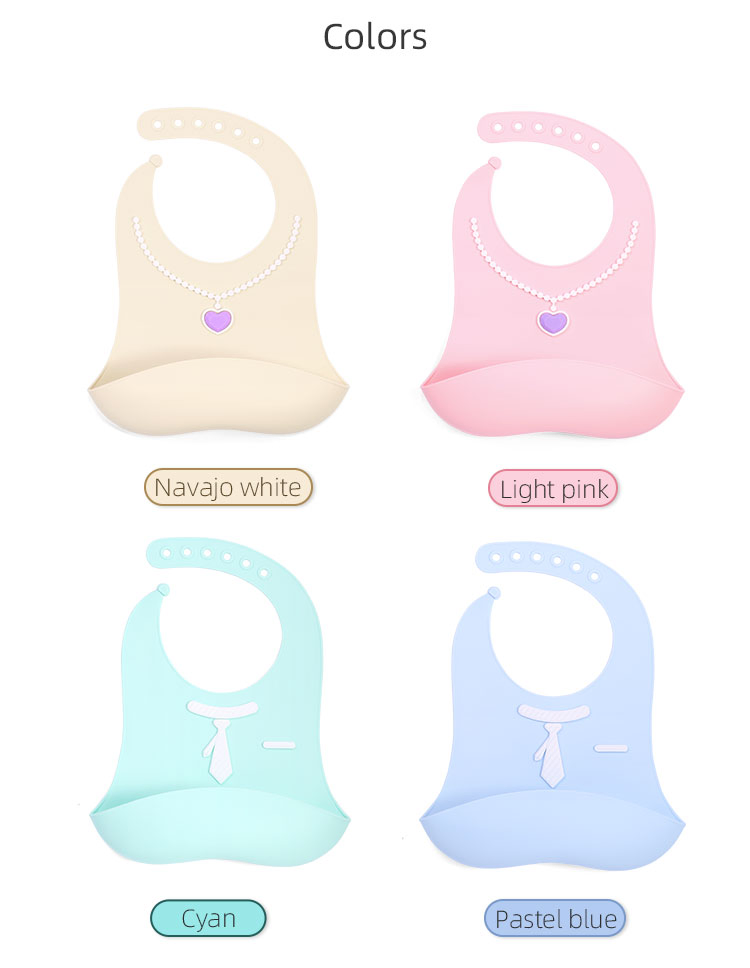 2023 Hot Selling BPA Free Adjustable Silicone Baby Feeding Bibs