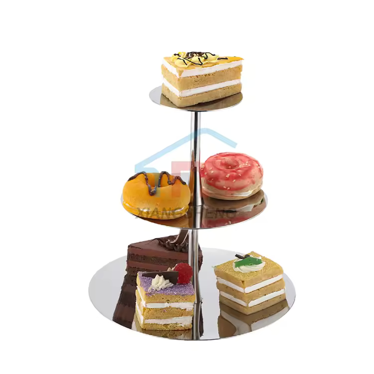 Xiangsheng 1-3 Tier 304 Stainless Steel Buffer Riser Cake Stand