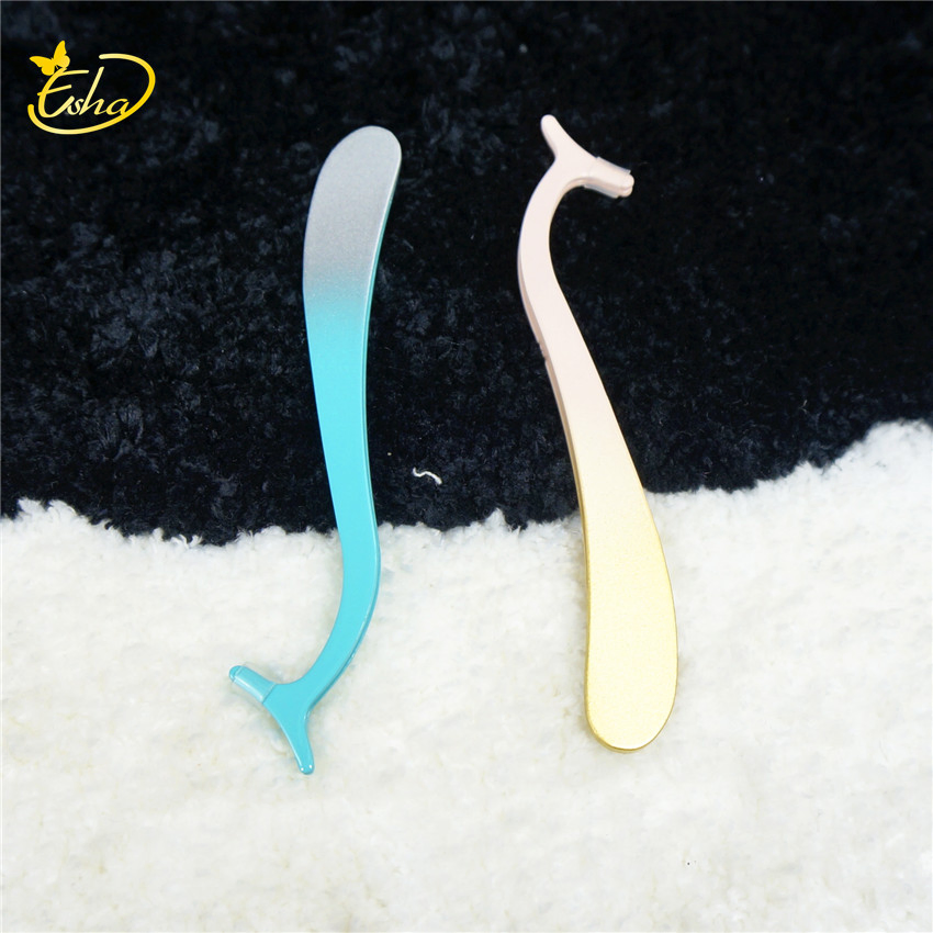 Multifunctional Rounded Eyelash Eyebrow Tweezers Stainless Steel Slanted Applicator Eyelashes Applicator
