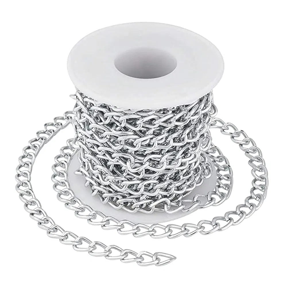 Wholesale Metal Silver Iron Steel Link Twist Chain for Craft