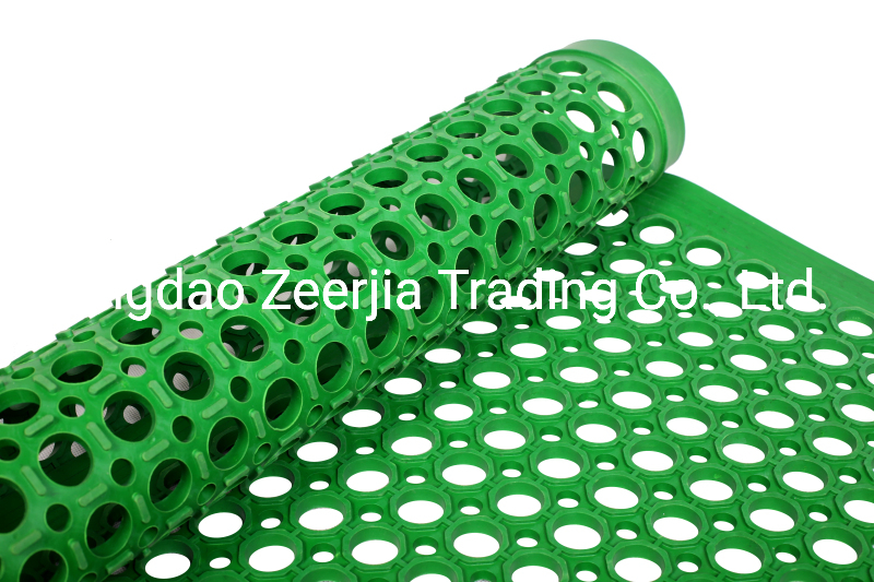 China Red Natural Rubber Bevel Edge Safety Mat 2X3FT with Hollows