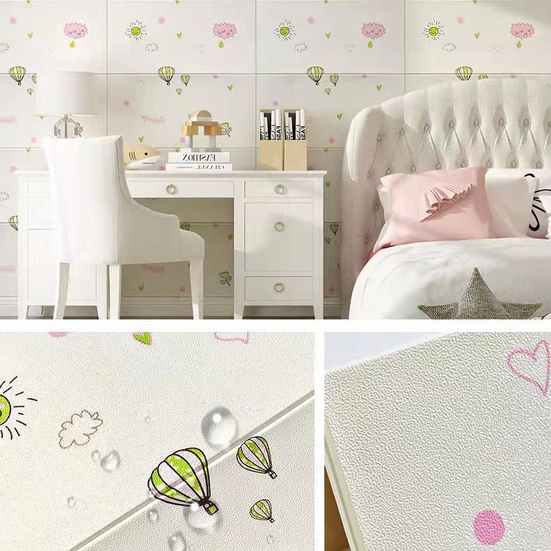 Cartoon Cute 3D Three-Dimensional Self-Adhesive Wall Sticker Foam Waterproof Background Wall Wallpaper