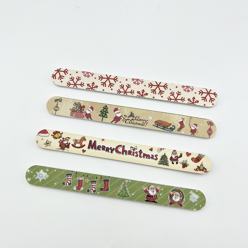 Professional Custom Logo Nail File Christmas Pattern Manicure Tool Nail Buffer File