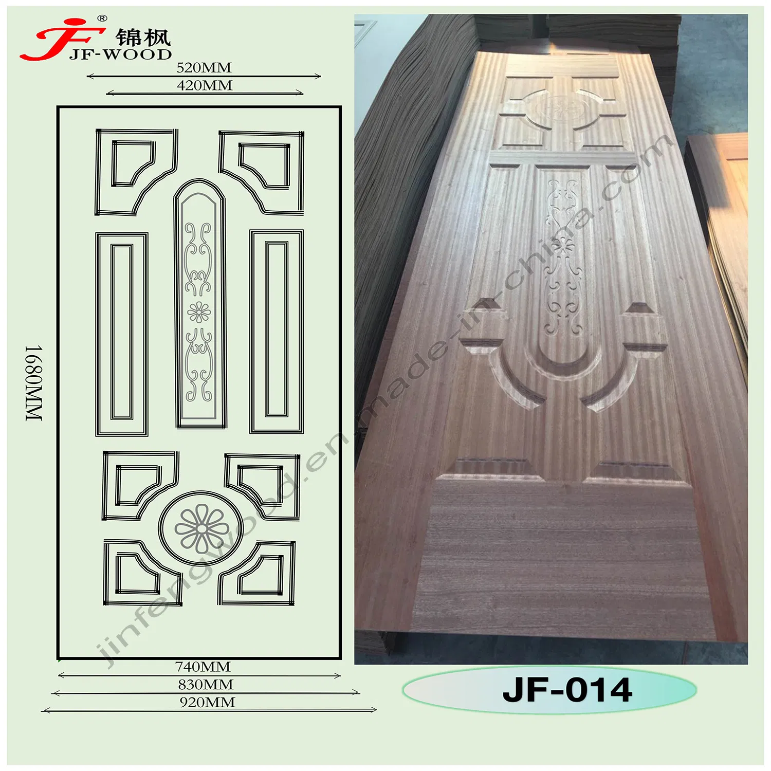 Skindoor Melamine Faced Doorskin 840*2150*3mm