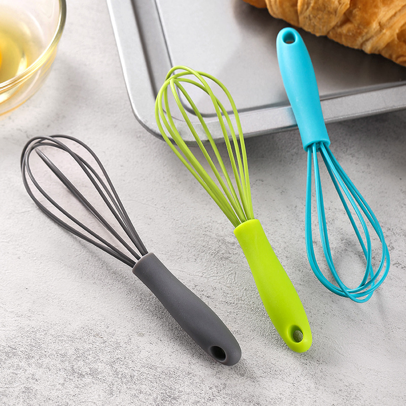 Household Mini Silicone Egg Beater with Handle Kitchen Egg Whisk Bake Tool Egg Agitator
